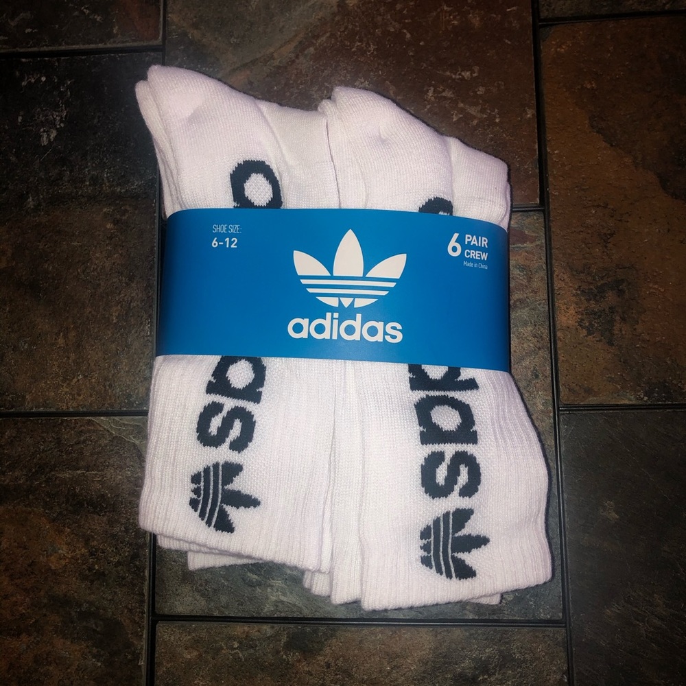 NWT Adidas Men’s Logo Crew Socks 6-Pack